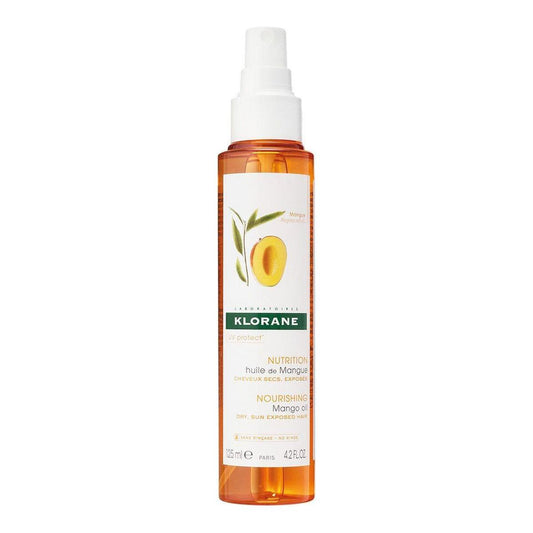 Klorane Mango Oil Hair Spray by Pasteur Pharmacy, 4.22 oz, nourishing hair oil spray with mango extract for shine and hydration.