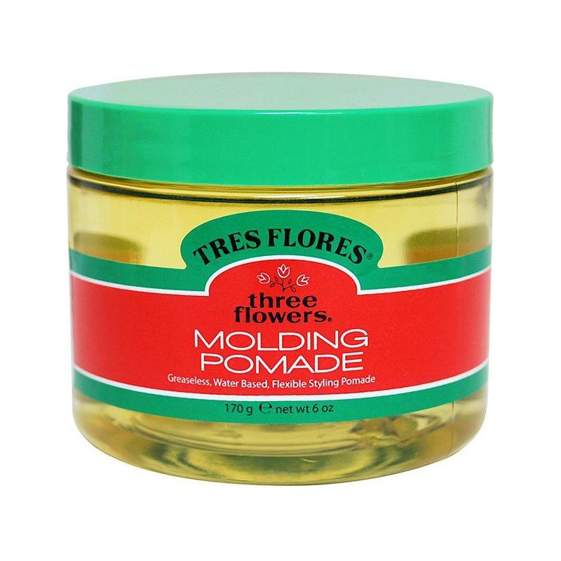 Three Flowers Molding Pomade by Pasteur Pharmacy in a 6 oz jar, designed for styling and shaping hair with a classic pomade look.