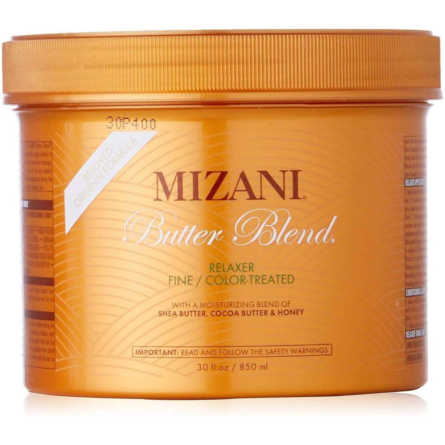 Mizani Rhelaxer for fine, color-treated hair in a 30 oz jar, designed for gentle hair relaxing and smoothing.