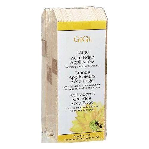 Gigi Accu Edge Large Hair Removal Applicators by Pasteur Pharmacy, 100 count, close-up of applicators for precise hair removal.