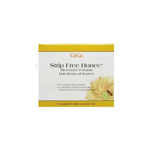Gigi Strip-Free Honee Microwave Hair Removal System kit with 35 pieces and 16 oz of wax for at-home hair removal by Pasteur Pharmacy