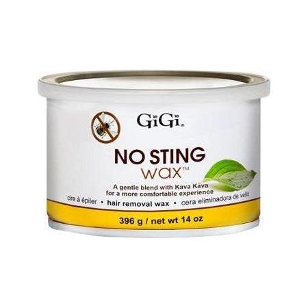 Gigi No Sting Wax 14 oz hair removal wax jar from Pasteur Pharmacy, smooth and effective for gentle hair removal.