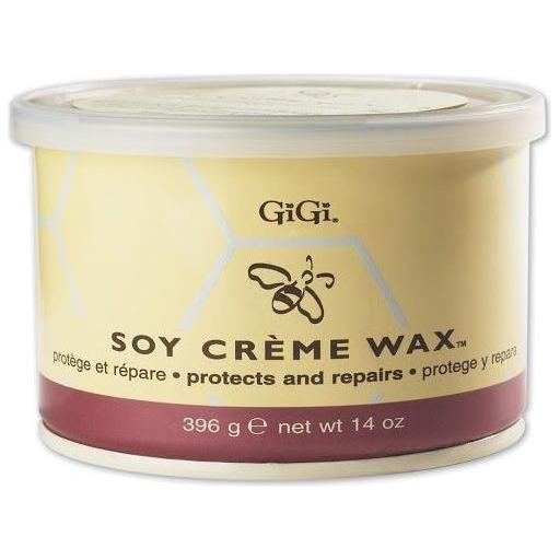 Gigi Soy Creme Wax 14 oz jar, pasteur pharmacy brand, smooth hair removal wax with soy extract for gentle skin treatment