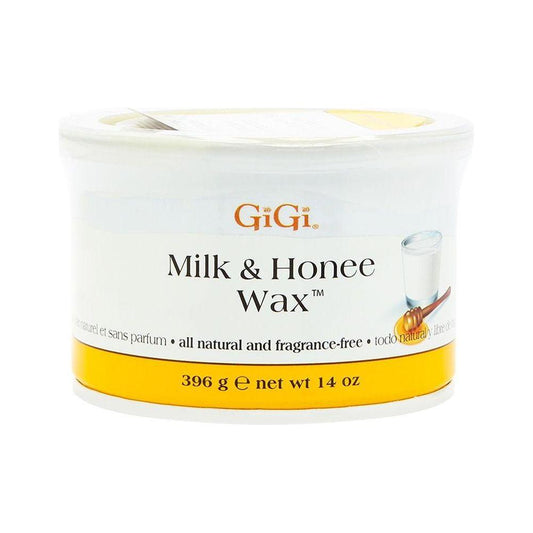 Gigi Wax Milk and Honey hair removal wax in 14 oz jar, natural ingredients, creamy texture for smooth skin, by Pasteur Pharmacy