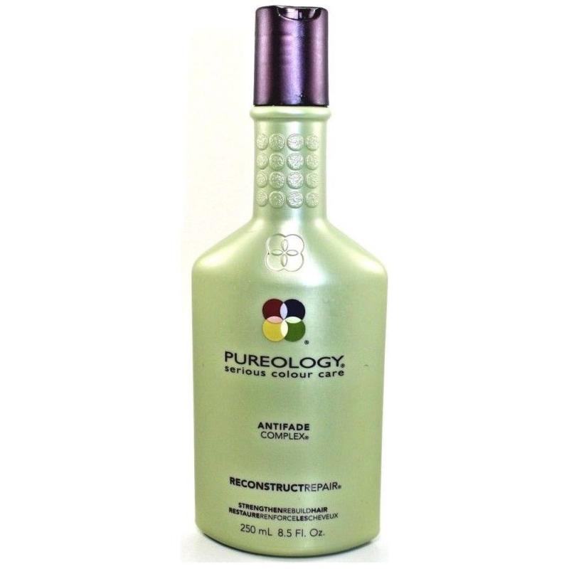 Pureology Antifade Complex Reconstruct Repair hair treatment bottle, 8.5 fl oz, for damaged hair repair and color preservation.
