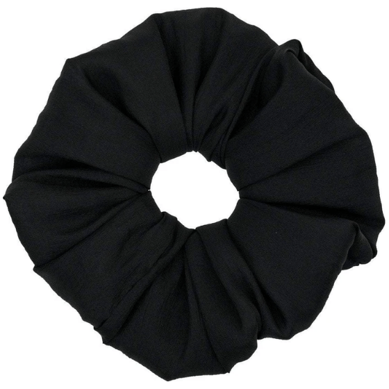 Black KitSch Dinner Scrunchie by Pasteur Pharmacy, soft hair accessory with elastic band for comfortable styling.