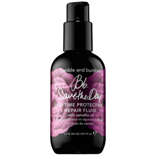 Bumble & Bumble Save The Day Hair Serum 3.2 oz bottle showing sleek packaging and applicator tip for nourishing hair care.