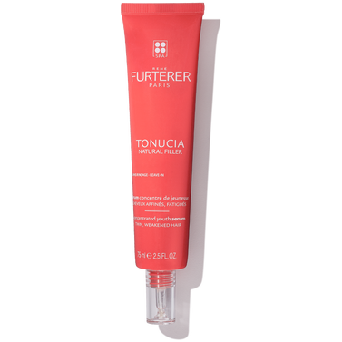 Rene Furterer TONUCIA concentrated youth serum for hair, 75ml bottle, with sleek packaging and dropper applicator visible