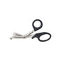 Black stainless steel all-purpose hair shears, 7-1/2 inch, from Pasteur Pharmacy, with sharp blades for styling and cutting hair.