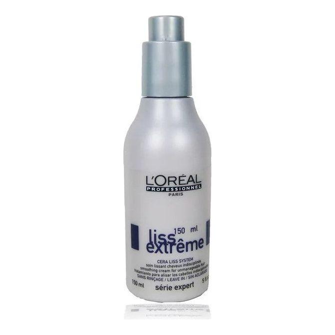 L'Oreal Serie Expert Liss Extreme Smoothing Cream 5 oz, hair smoothing cream in a jar with a sleek label and sealed lid.