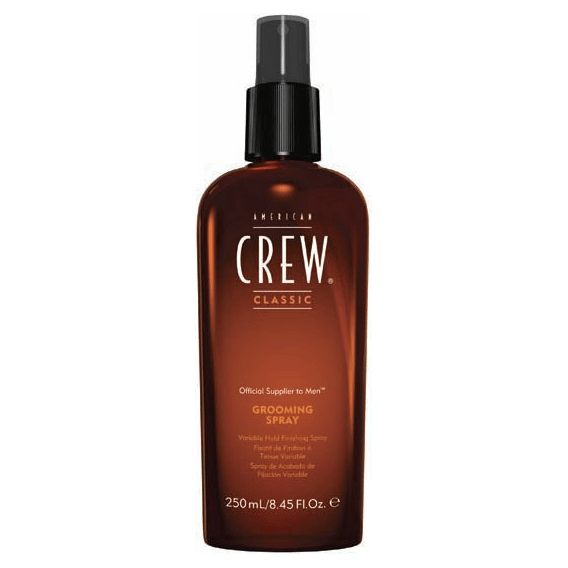 American Crew Grooming Spray hair spray in 8.45 oz bottle, styled for men’s grooming and hair hold.