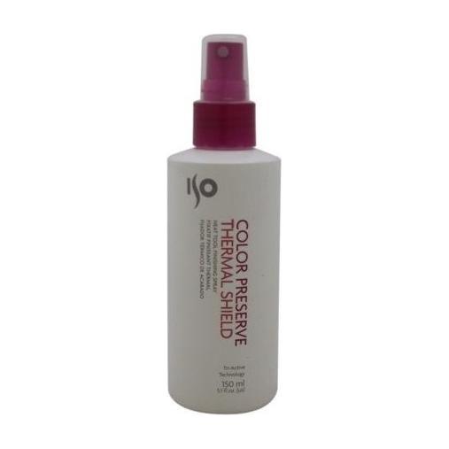 Pasteur Pharmacy ISO Color Preserve Thermal Shield Hair Spray 5.1 oz, aerosol can with label and cap, for heat protection and finishing.