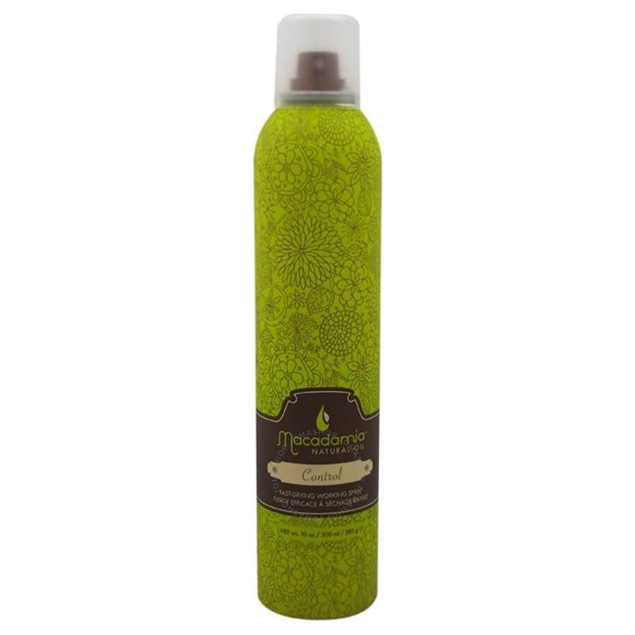 Pasteur Pharmacy Macadamia Oil Hair Spray, 300ml aerosol for natural oil control and styling, shown in the image.