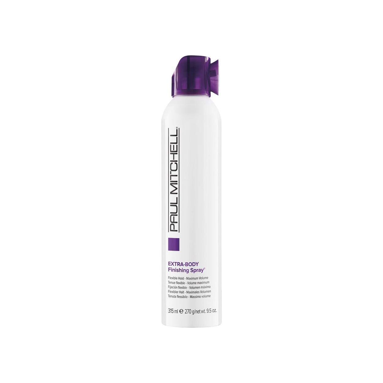 Mizani Butter Blend Paul Mitchell Extra-Body Finishing Spray for maximum volume in a 9.5 oz hair spray bottle.