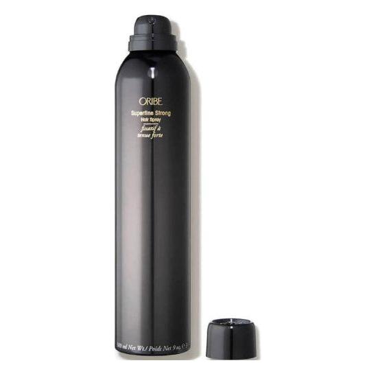 Oribe Superfine Strong Hair Spray in 300ml bottle, designed for firm hold and lightweight styling.
