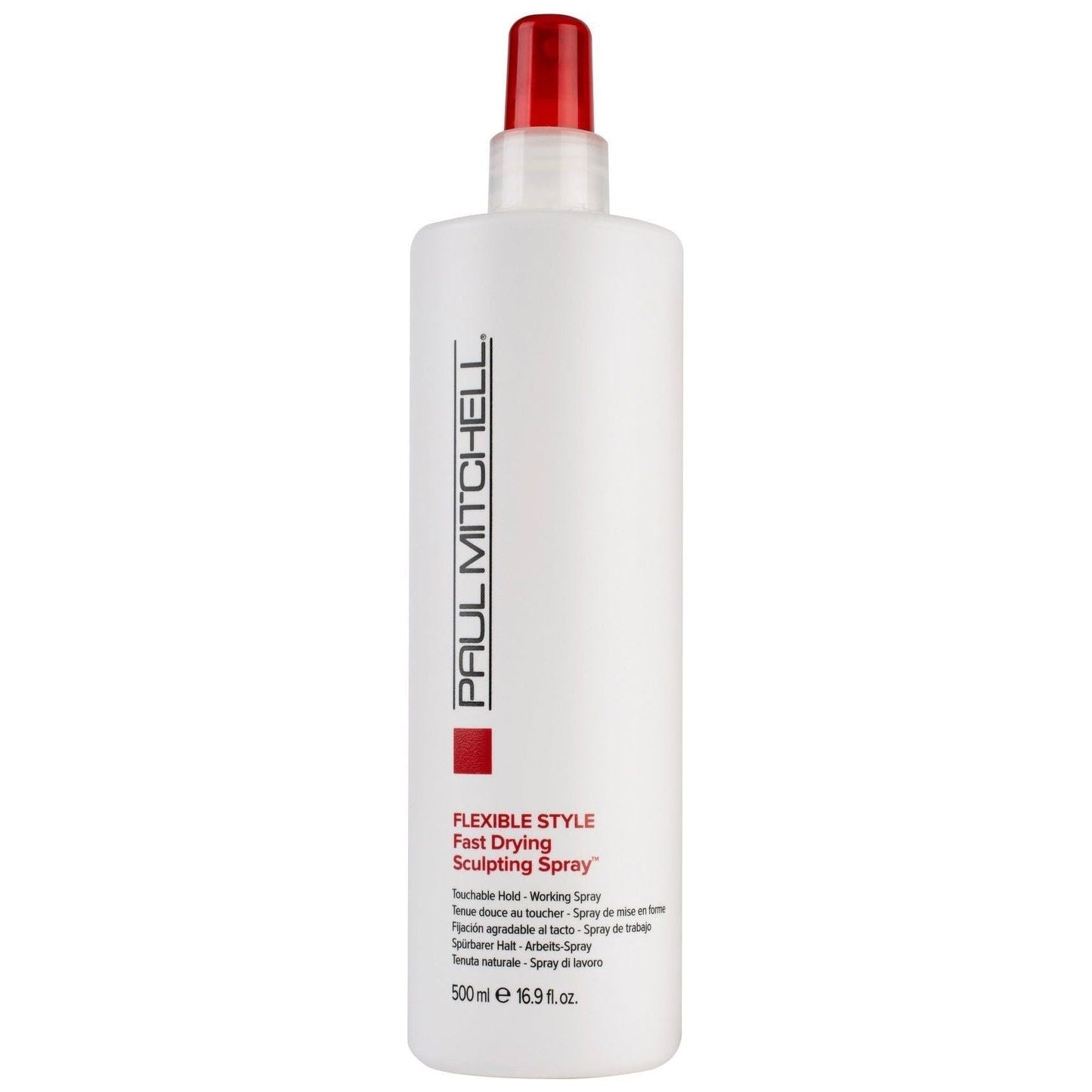 Paul Mitchell Fast Dry Sculpting Spray in 500ml bottle, versatile hair spray for quick-drying and styling.