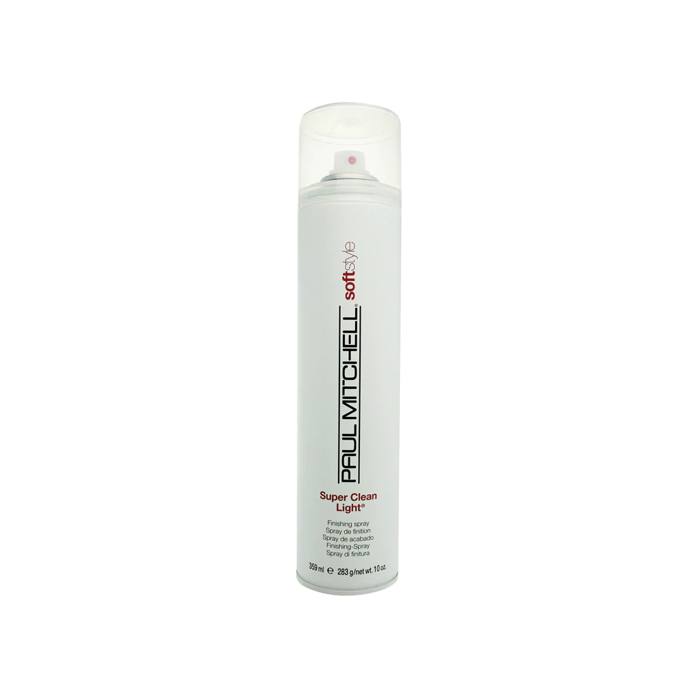 Paul Mitchell Super Clean Light hair spray in 359ml bottle, lightweight styling and hold for natural-looking hair.