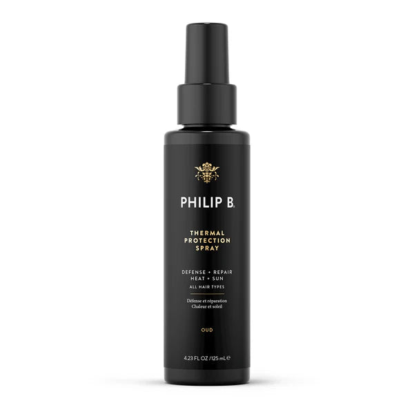 Philip B. Thermal Protection Spray 2 oz hair spray bottle, designed to protect hair from heat styling damage.