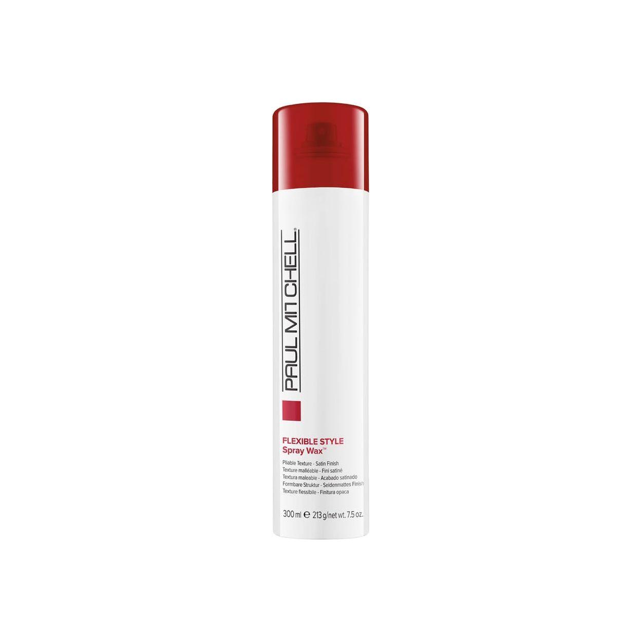 Paul Mitchell Spray Wax in 6.8 ounces with a spray nozzle, designed for styling and adding shine to hair.