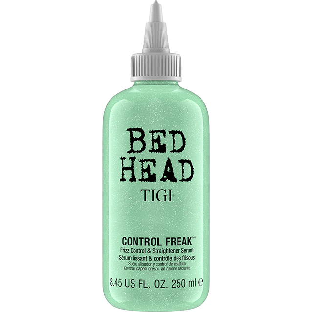 Tigi Control Freak Hair Straightening Product 250ml bottle, smooths and controls frizz for sleek, straight hair.