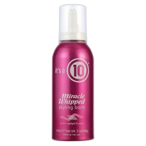Pasteur Pharmacy It's a 10 Miracle Whipped Styling Balm 5 oz, a hair styling balm in a white jar with a black lid.