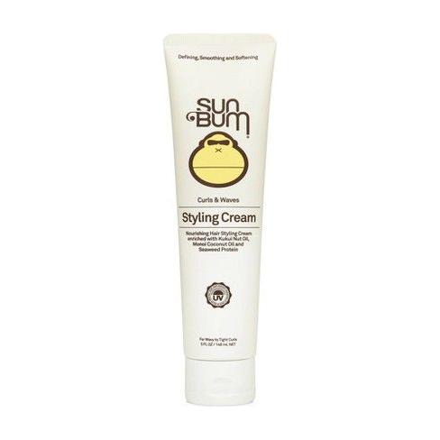 Sun Bum Curls & Waves Styling Cream in 5oz jar, natural hair styling cream for defining curls and enhancing waves