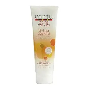 Cantu Care For Kids Hair Styling Custard in a jar, designed for gentle hair styling for children
