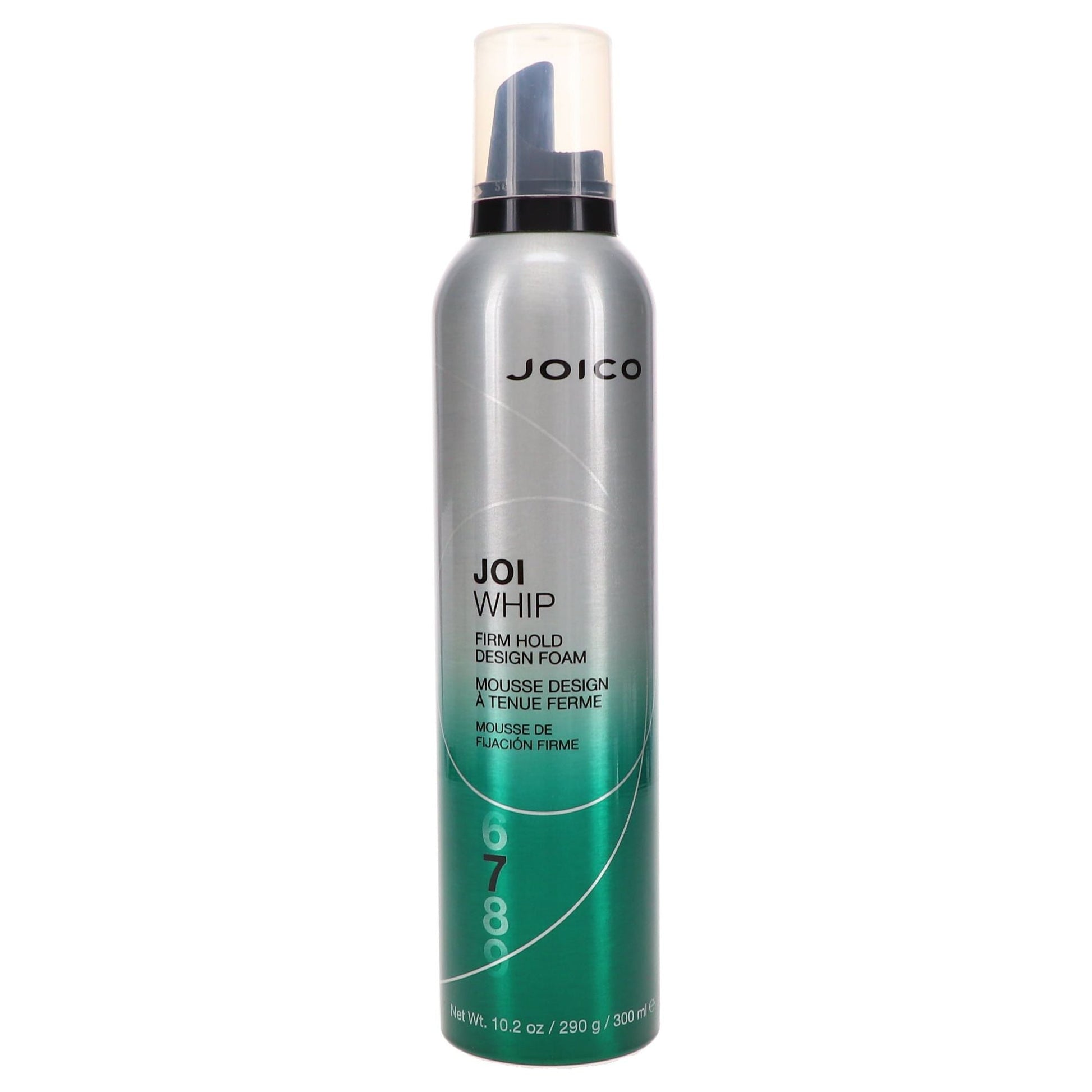 Joico Joiwhip Firm Hold Hair Styling Foam in a 10.2 oz container, providing strong hold and volume for styled hair.