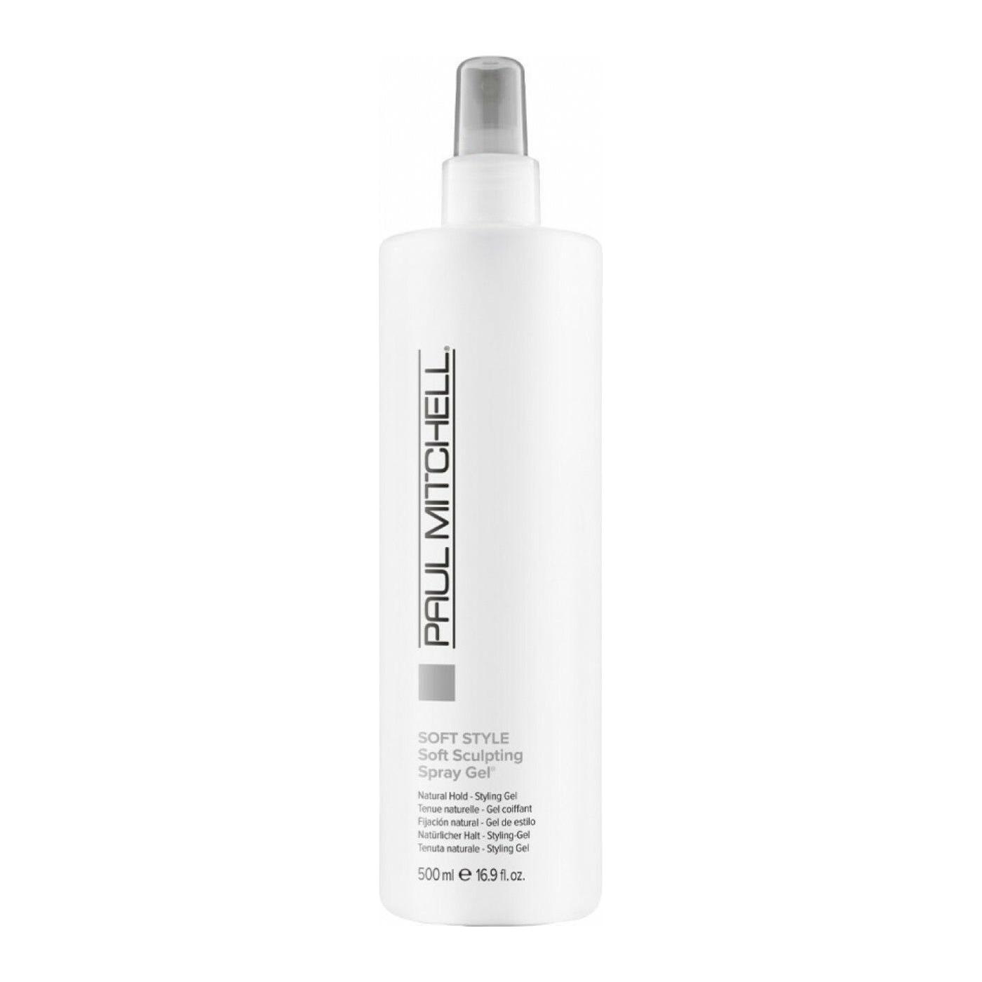 Paul Mitchell Softstyle Sculpting Spray Gel in a 500ml bottle, used for hair styling and sculpting with a lightweight gel formula.