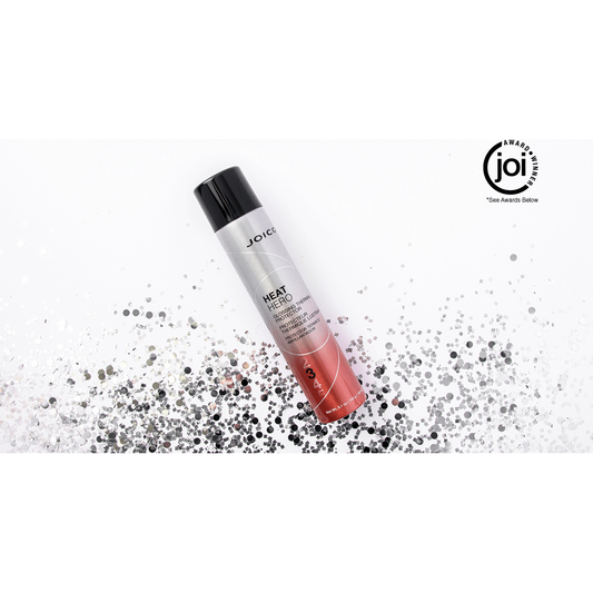 Joico Heat Hero Glossing Thermal Protector spray for hair styling, 5.2 oz bottle with sleek packaging and nozzle applicator