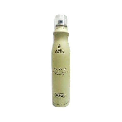 Nexxus Phyto Organics The Arts Flexible Design Finisher hair styling product in a 10.6 oz bottle, with a sleek label and pump dispenser.