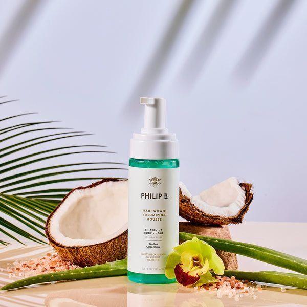 Philip B. Maui Wowie Volumizing Mouse 6 oz, hair styling product with lightweight foam for added volume and body.