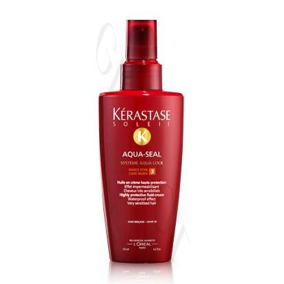 Kérastase Soleil Huile Sirene Aqua-Protective Hair Mist with UV protection and shine for hair styling, 125ml bottle.