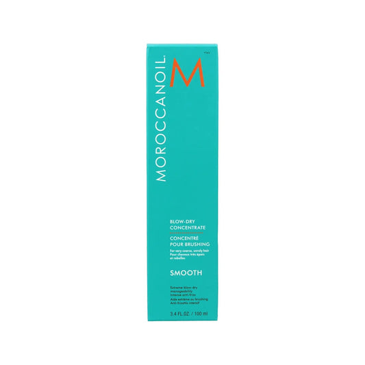 Moroccanoil Smooth Blow-Dry Concentrate in 3.4 oz bottle, a hair styling product for smooth, shiny blow-dry results.