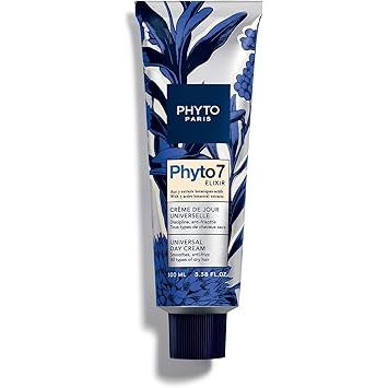 PHYTO 7 Moisturizing Day Cream botanical leave-in for dry hair, 100ml, shown in a sleek tube with natural botanical ingredients.