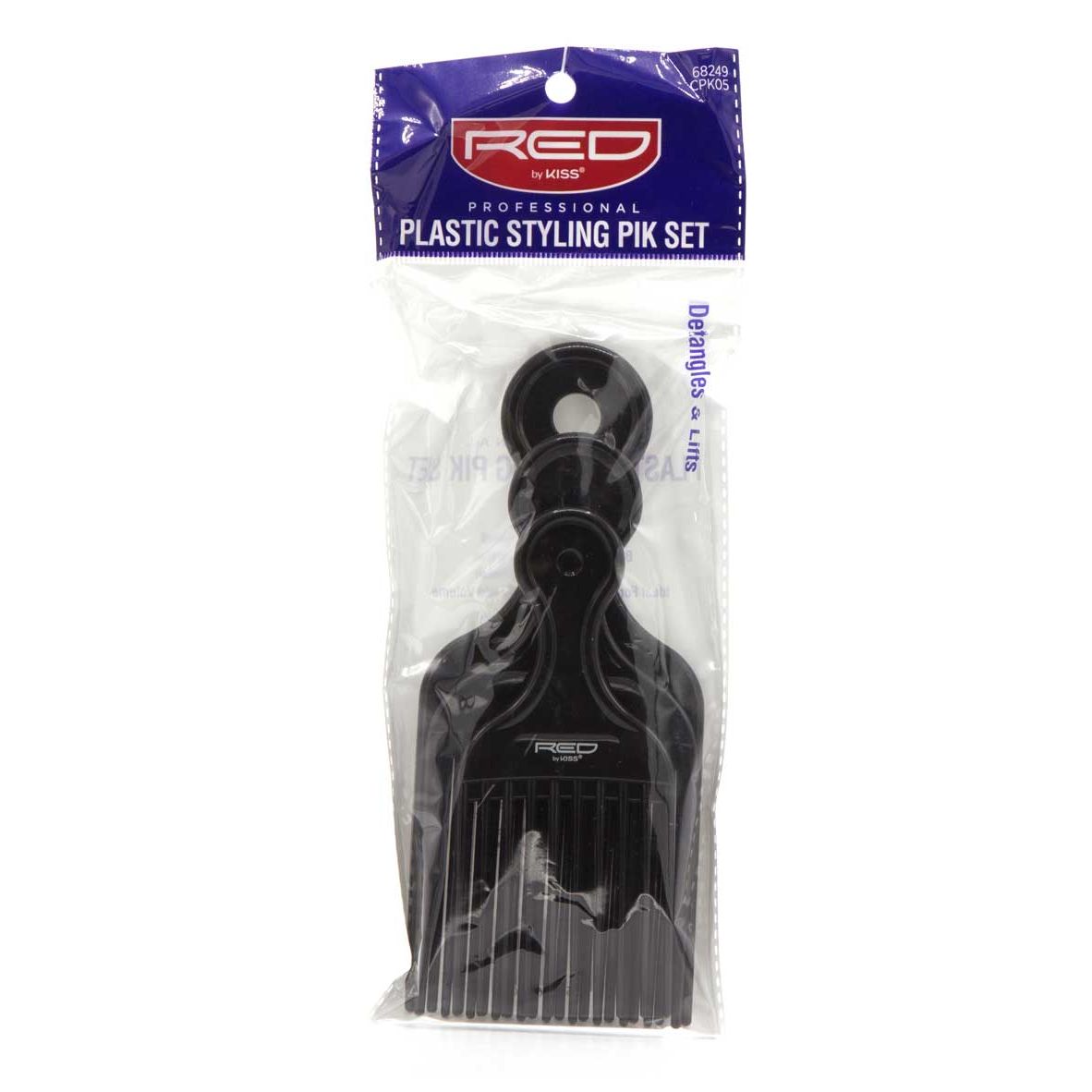 Red By Kiss Professional Plastic Styling Pik Set for hair styling, featuring durable plastic tips and ergonomic design.