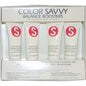 Tigi S Factor Color Savvy Balance Boosters hair styling product with four 25ml dosages in a clear container