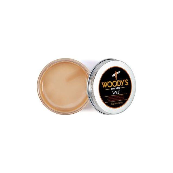 Woody's For Men Pomade in 3.4 oz jar, hair styling product with a natural finish, ideal for classic men's hairstyles.