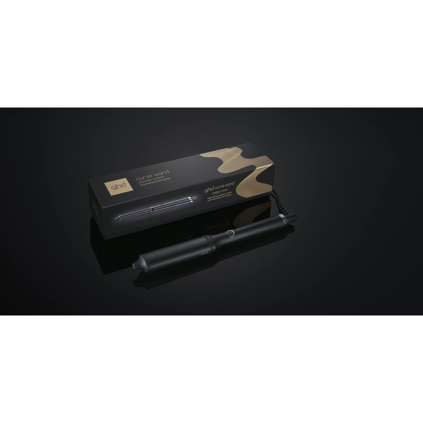 GHD Curve Classic Wave Wand in black, a hair styling tool with a tapered barrel for creating natural waves and curls.