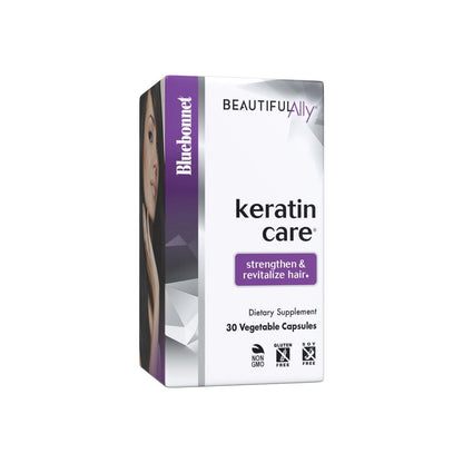 Bluebonnet Beautiful Ally Keratin Care Hair Supplement by Pasteur Pharmacy, 30 vegetable capsules for healthy hair.