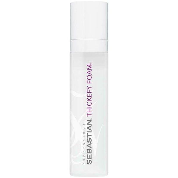 Sebastian Professional Thickefy Foam weightless hair thickener foam in 6.4 oz bottle, natural hair volume and fullness.