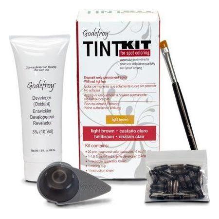 Godefroy Tint Kit Gaphite by Pasteur Pharmacy, a hair tint kit with 20 color applicator strips, shown in the image.