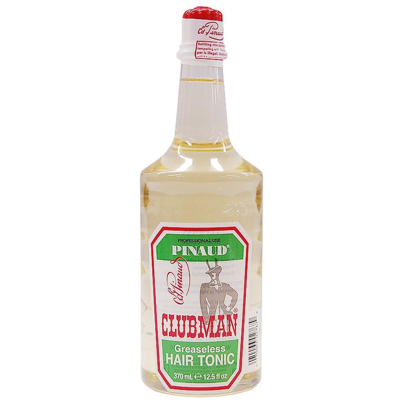 Clubman Pinaud Hair Tonic 12.5 oz bottle, hair tonic product with a classic design, used for hair care and scalp health.