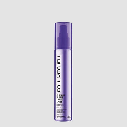 Paul Mitchell Platinum Blonde Toning Spray in 150ml bottle, designed to neutralize yellow tones in blonde hair