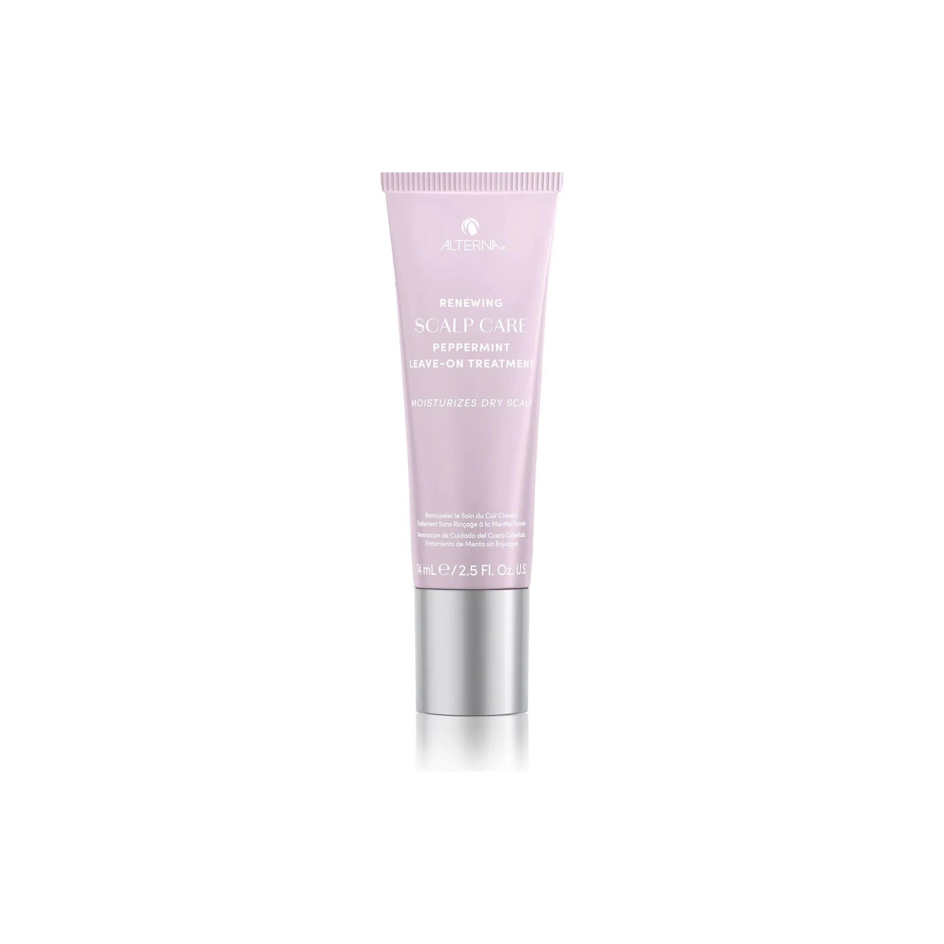 Alterna Renewing Scalp Care Peppermint Leave-on Treatment in 2.5 oz bottle, natural hair treatment for scalp refreshment