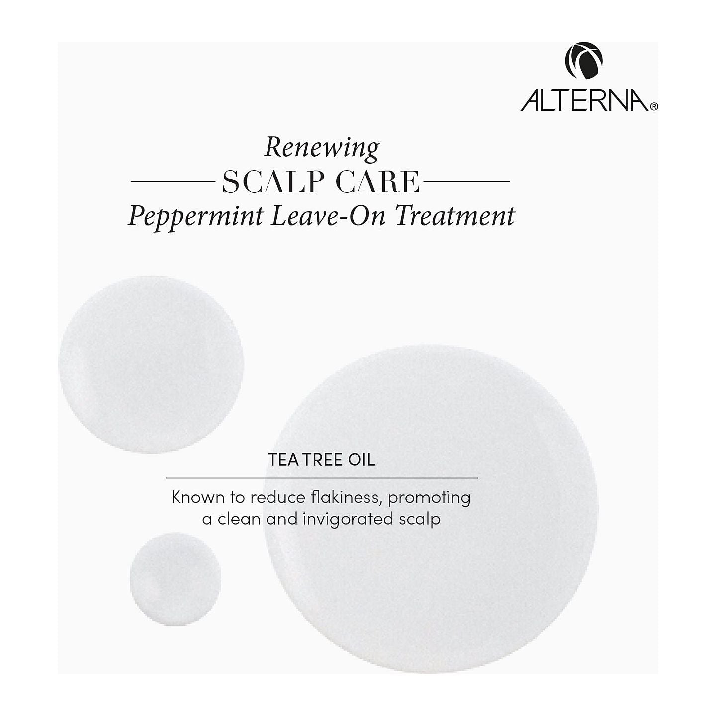 Alterna Renewing Scalp Care Peppermint Leave-On Treatment in 2.5 oz bottle, designed for refreshing hair and scalp health.