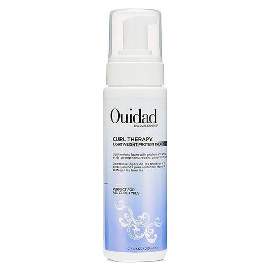 Ouidad Curl Therapy lightweight protein treatment in 8.5 oz bottle, hydrating hair treatment for curls and waves.
