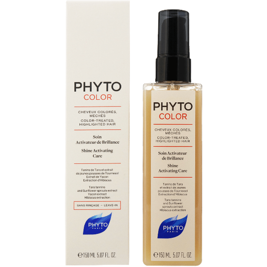 Phyto PhytoColor Shine Activating Care for color-treated and highlighted hair in a 150ml bottle, nourishing hair treatment.