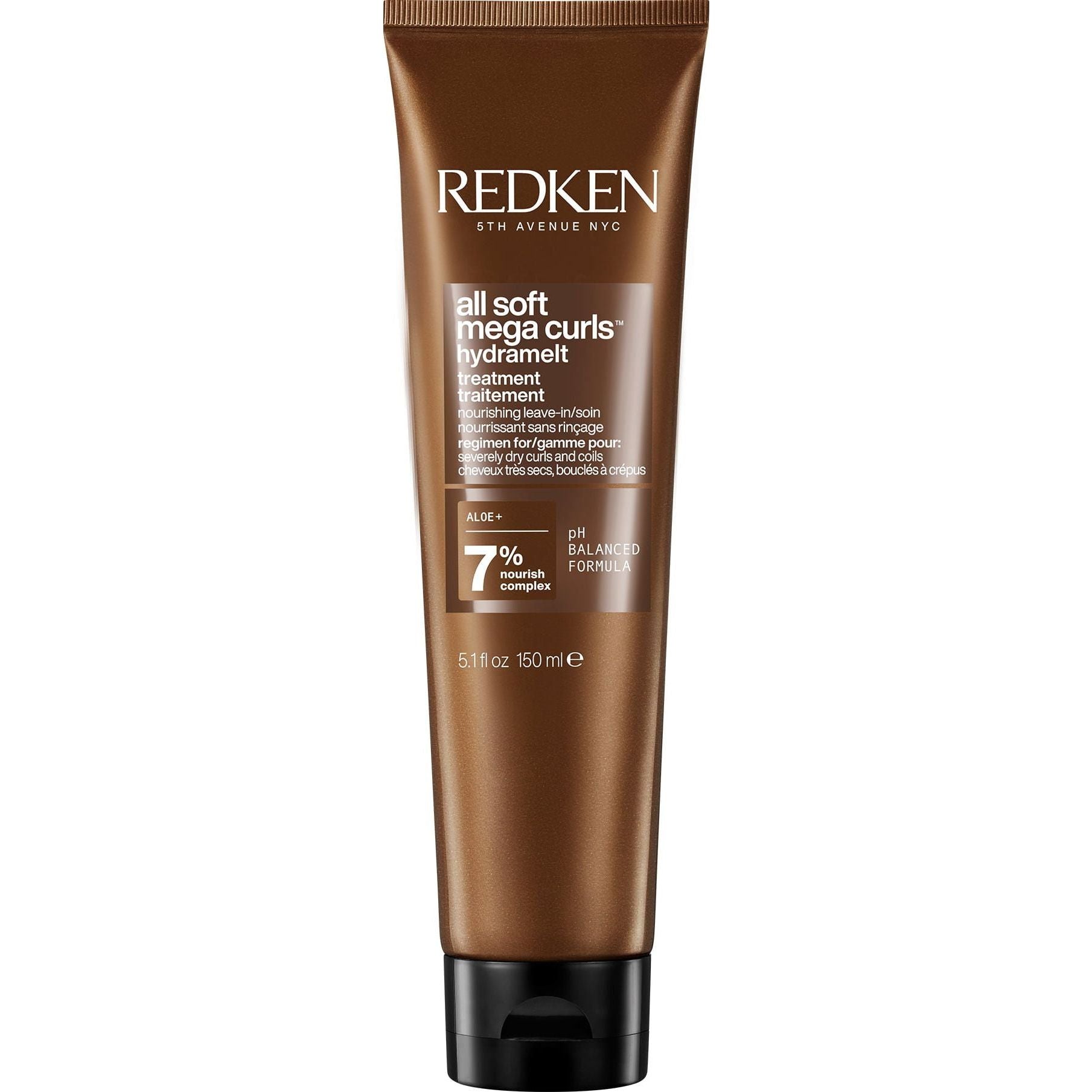 Redken All Soft Mega Hydramelt leave-in hair treatment with aloe vera, 5.1 oz, moisturizing and softening for damaged hair