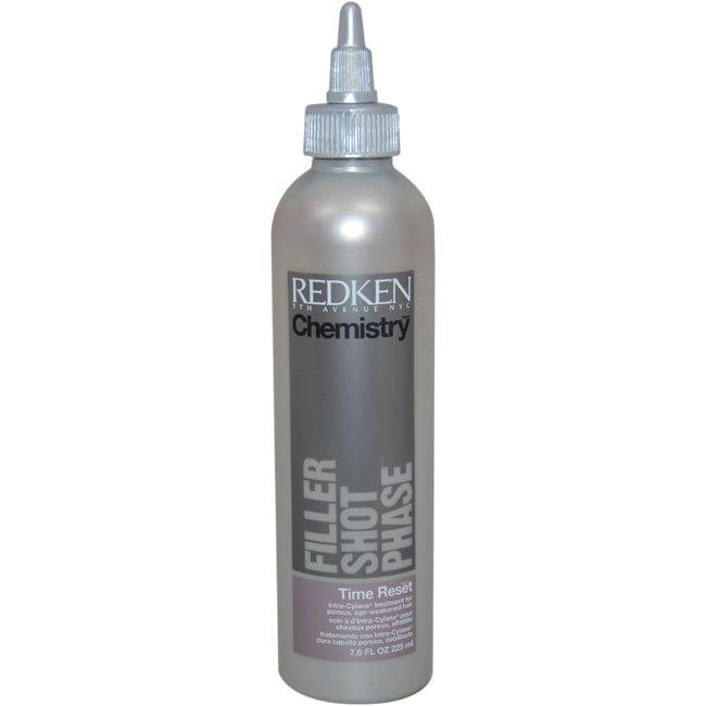 Redken Time Reset Chemistry Filler Shot hair treatment bottle, 7.6 fl oz, for restoring and strengthening hair.